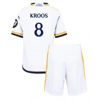 Fotbalové Dres Real Madrid Toni Kroos #8 Dětské Domácí 2023-24 Krátký Rukáv (+ trenýrky)